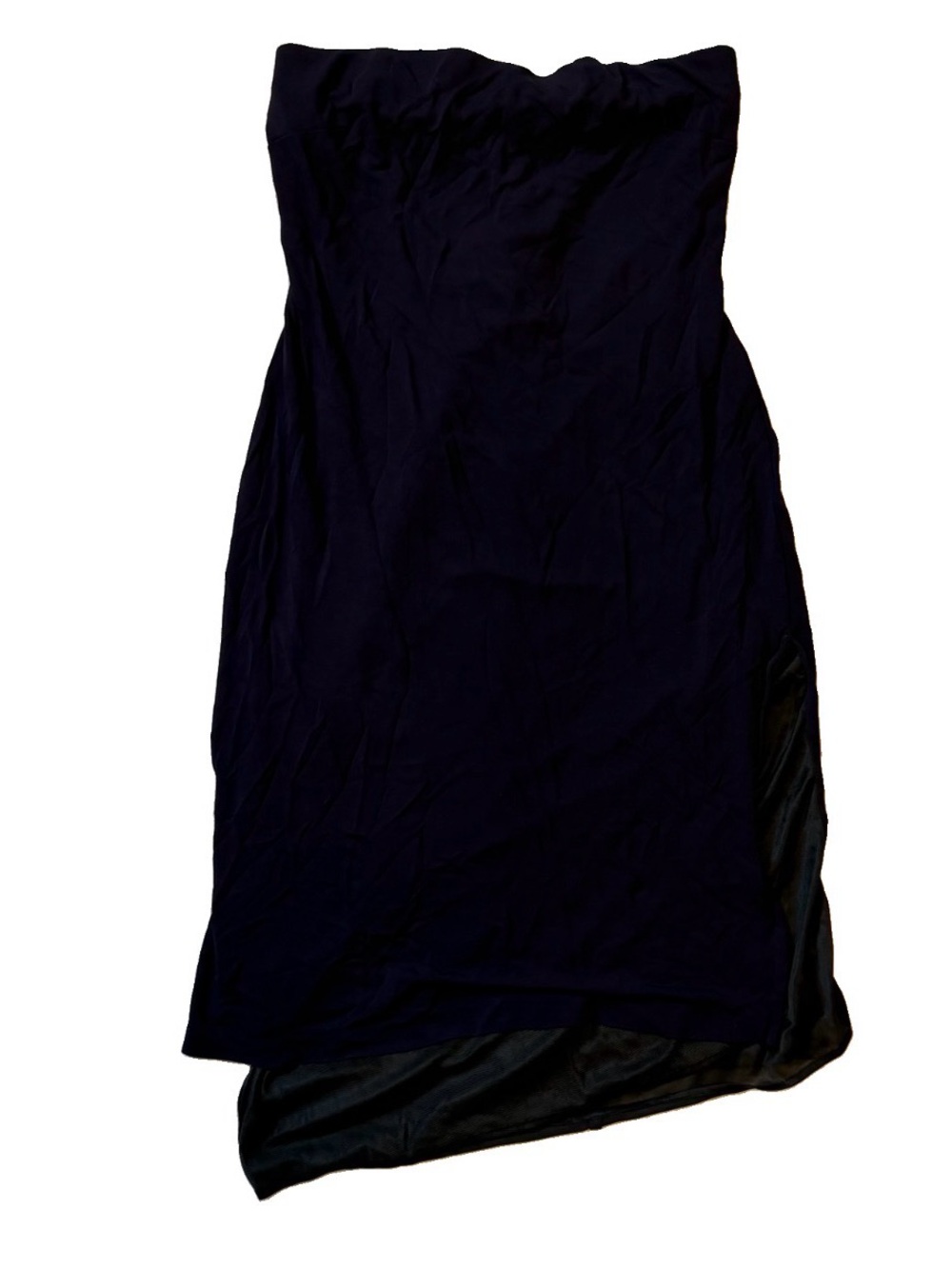 Strapless Navy Blue Midi Dress – Sleek Evening Style